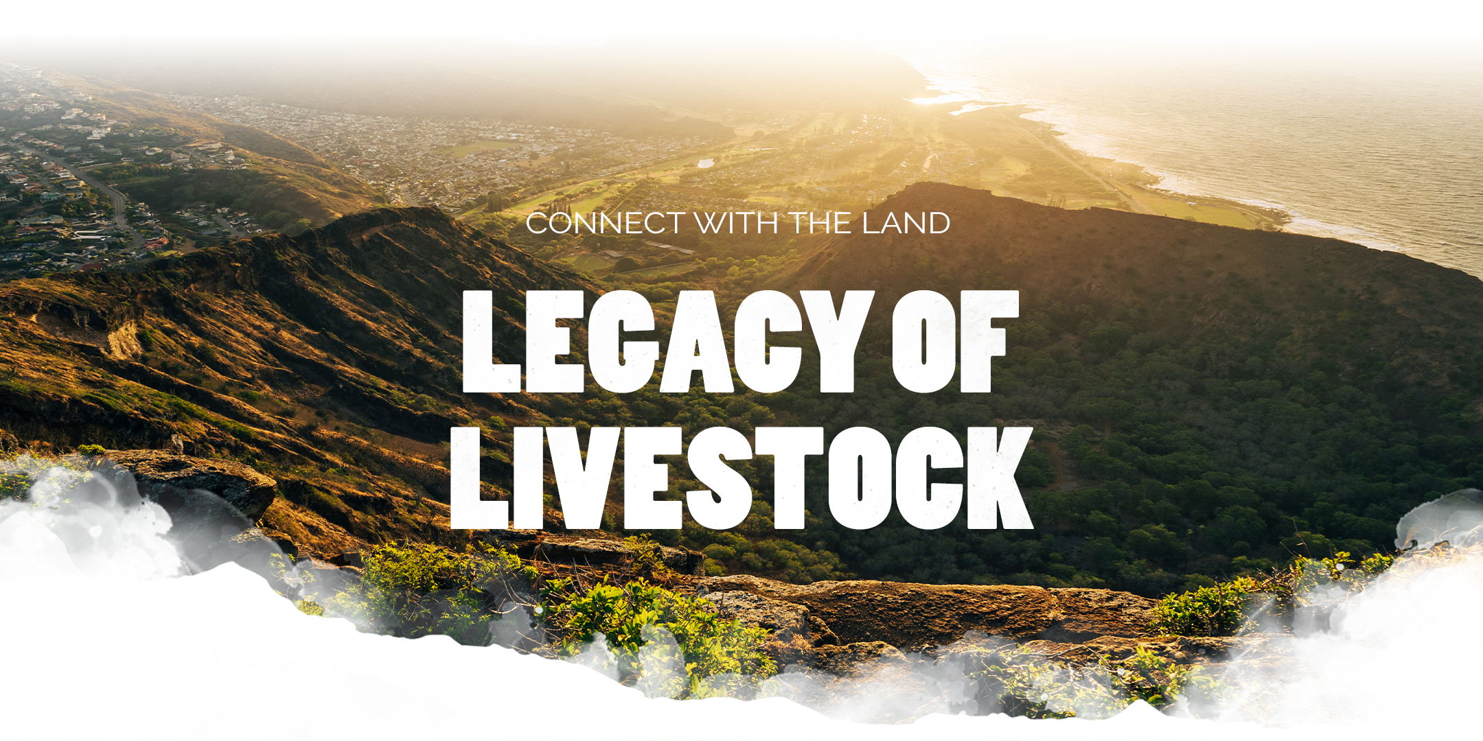 makana wild hawaii view with text overlay connect with the land legacy of livestock