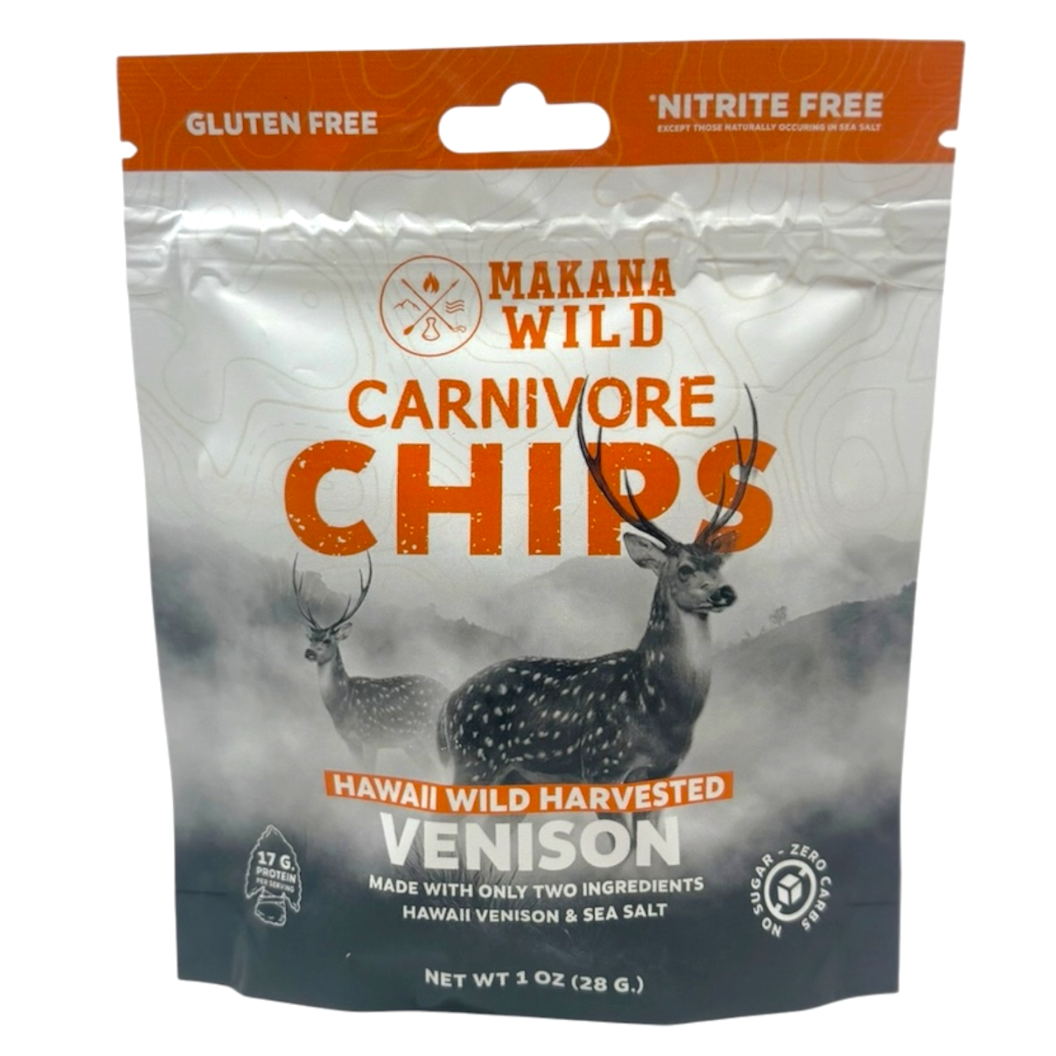 Makana Wild Carnivore Chips Hawaii Wild Harvested Venison 1 oz