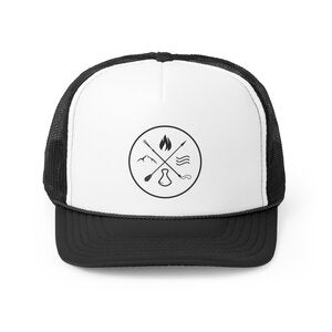makana wild logo trucker hat black front